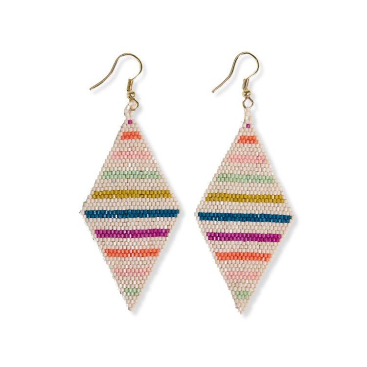 Frida Rainbow Horizontal Beaded Earrings Jewelry ink + alloy  Paper Skyscraper Gift Shop Charlotte