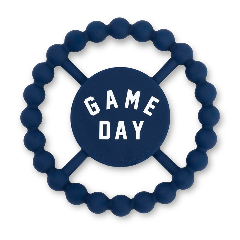 Game Day Happy Teether: Blue  Bella Tunno  Paper Skyscraper Gift Shop Charlotte