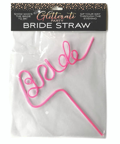 Glitterati Bride Straw- Pink Party - Decoration Little Genie Productions Paper Skyscraper Gift Shop Charlotte