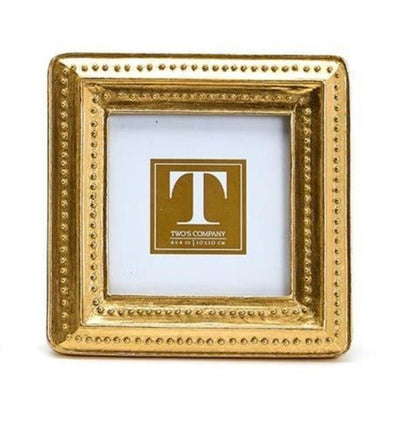 Gold Beaded Edge 4x4 Photo Frame Home Decor Two's Company  Paper Skyscraper Gift Shop Charlotte