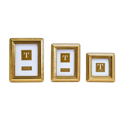 Gold Beaded Edge 4x6 Photo Frame Home Decor Two's Company  Paper Skyscraper Gift Shop Charlotte