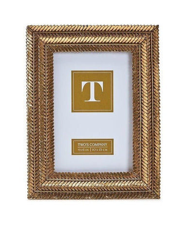 Gold Fern 4x6 Frame Home Decor Two's Company  Paper Skyscraper Gift Shop Charlotte