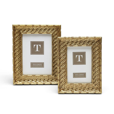 Gold Weave Photo Frame Frames Two's Company  Paper Skyscraper Gift Shop Charlotte