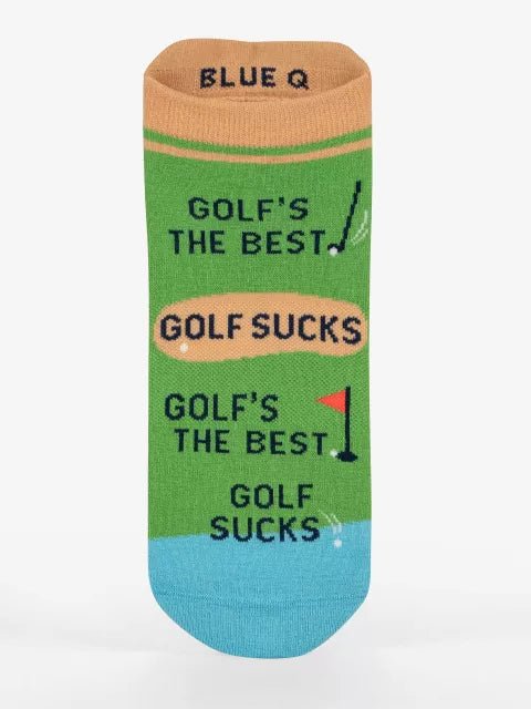 Golf Sucks | S/M Sneaker Socks Apparel & Accessories - Socks Blue Q Paper Skyscraper Gift Shop Charlotte