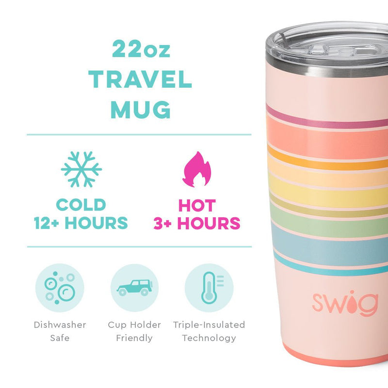 Good Vibrations 22oz Travel Mug Drinkware Swig  Paper Skyscraper Gift Shop Charlotte