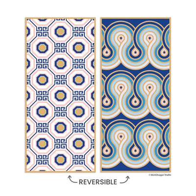 Greek Key Tiles Microfiber Beach Towels  WERKSHOPPE  Paper Skyscraper Gift Shop Charlotte