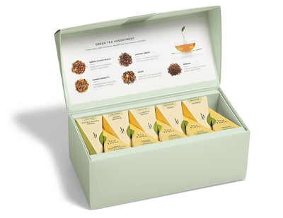 Green Tea Assortment Presentation Box  Tea Forte  Paper Skyscraper Gift Shop Charlotte