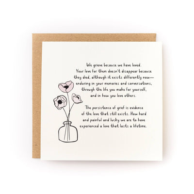 Grief is Love Flower Sympathy Card Cards Kwohtations Cards  Paper Skyscraper Gift Shop Charlotte