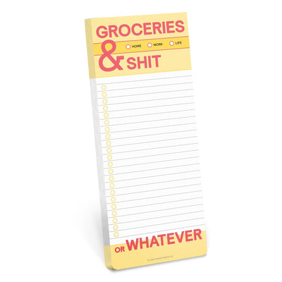 Groceries and Shit Make-a-List Pad  Knock Knock  Paper Skyscraper Gift Shop Charlotte