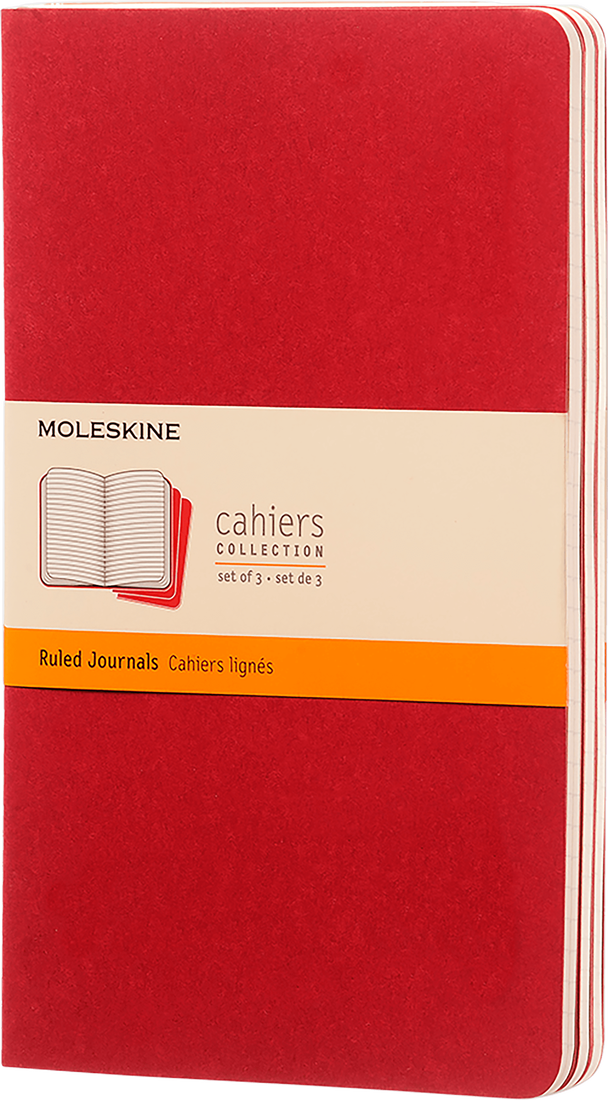 Ruled | Red | Large Cahier Journal - Set of 3  Moleskin  Paper Skyscraper Gift Shop Charlotte