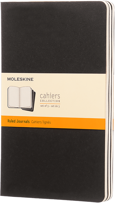 Ruled | Black | Large Cahier Journals | Set of 3 BOOK Moleskin  Paper Skyscraper Gift Shop Charlotte