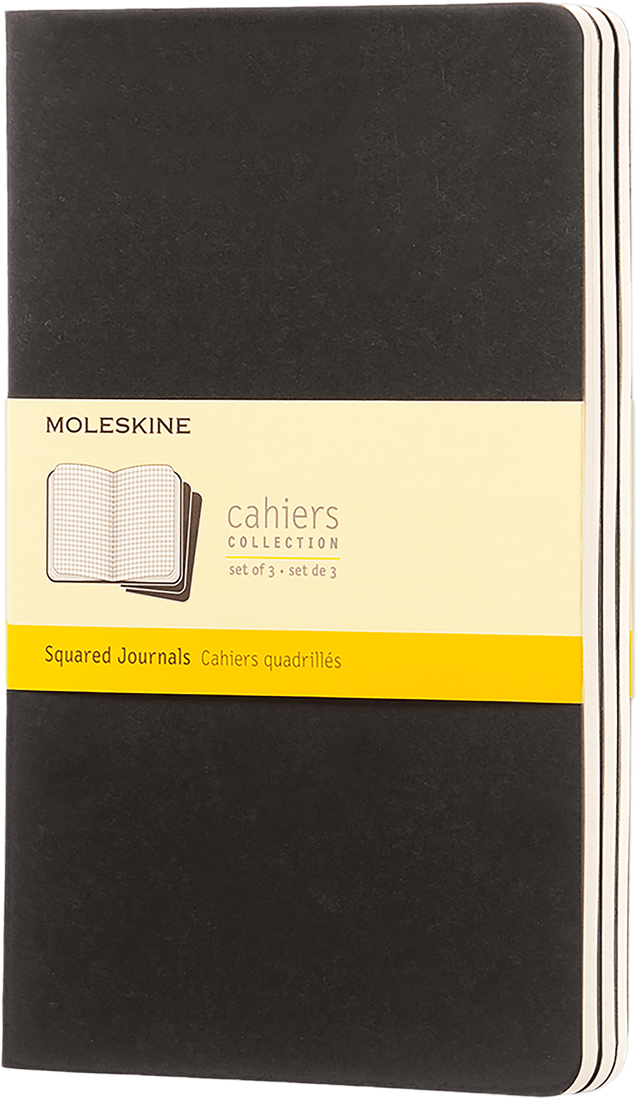 Squared | Black | Large Cahier Journal - Set of 3  Moleskin  Paper Skyscraper Gift Shop Charlotte