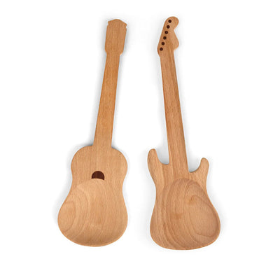 Guitar Wood Spoons S/2 Kitchen Kikkerland  Paper Skyscraper Gift Shop Charlotte