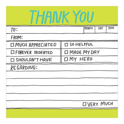 Hand-Lettered Thank You Sticky Notes Cards Knock Knock  Paper Skyscraper Gift Shop Charlotte