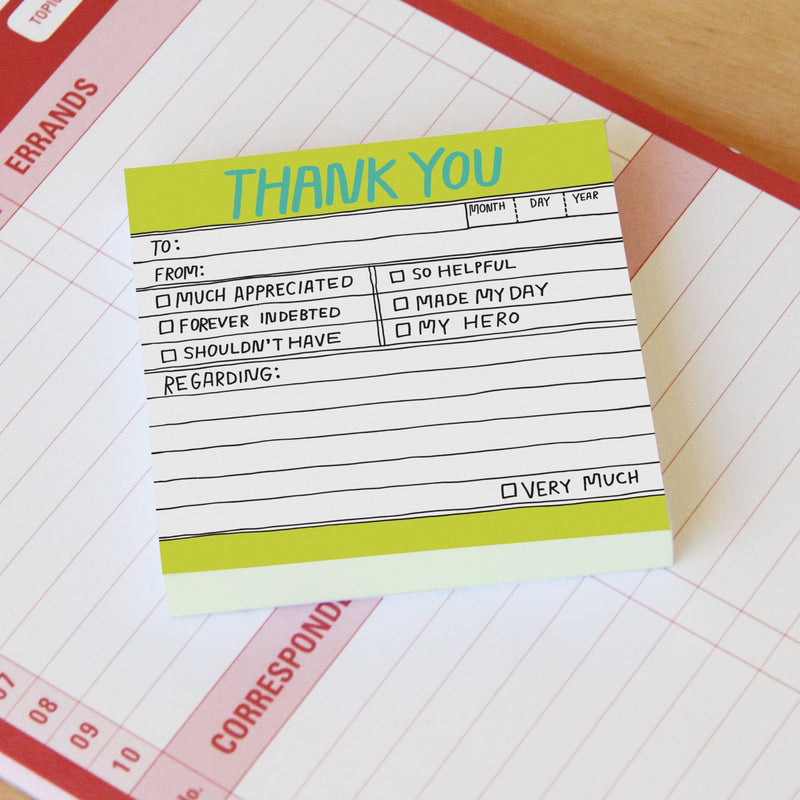 Hand-Lettered Thank You Sticky Notes Cards Knock Knock  Paper Skyscraper Gift Shop Charlotte