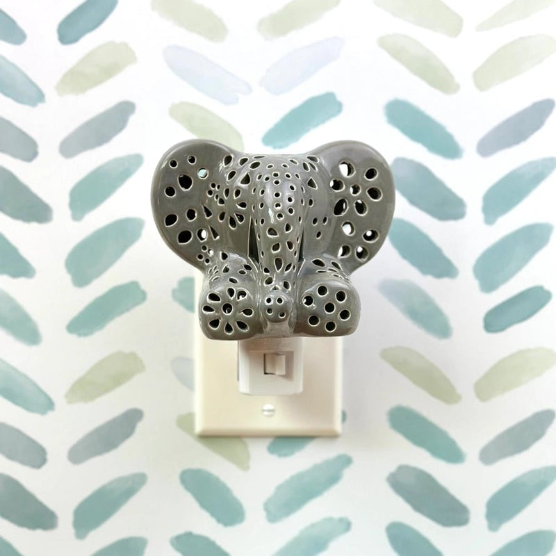 Handmade Elephant Night Light  Rox and Ash Ceramics Co  Paper Skyscraper Gift Shop Charlotte