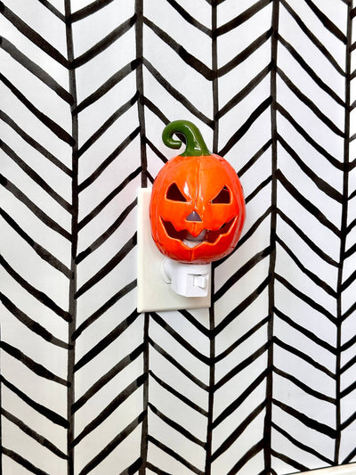 Handmade Jack-O-Lantern Nightlight  Rox and Ash Ceramics Co  Paper Skyscraper Gift Shop Charlotte