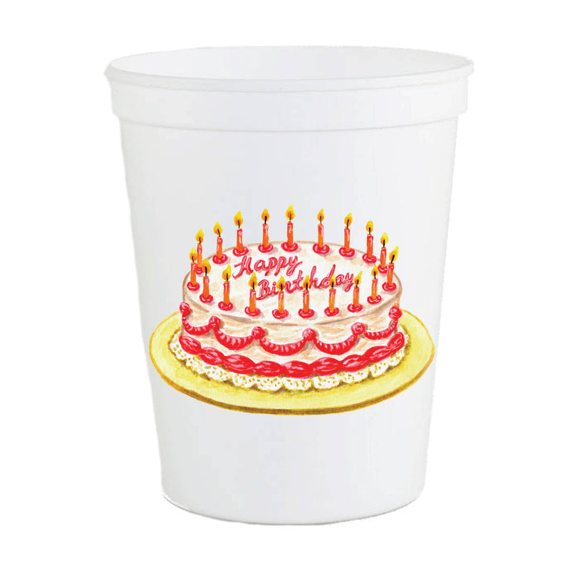 Happy Birthday Cake Stadium Cups - Birthday Partyware Sip Hip Hooray  Paper Skyscraper Gift Shop Charlotte