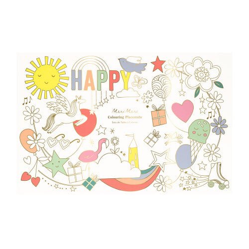 Happy Icons Coloring Placemats Stationery Meri Meri  Paper Skyscraper Gift Shop Charlotte