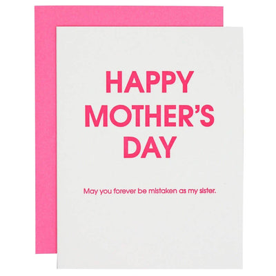 Happy Mother's Day Mistaken Sister Letterpress Cards Chez Gagné  Paper Skyscraper Gift Shop Charlotte