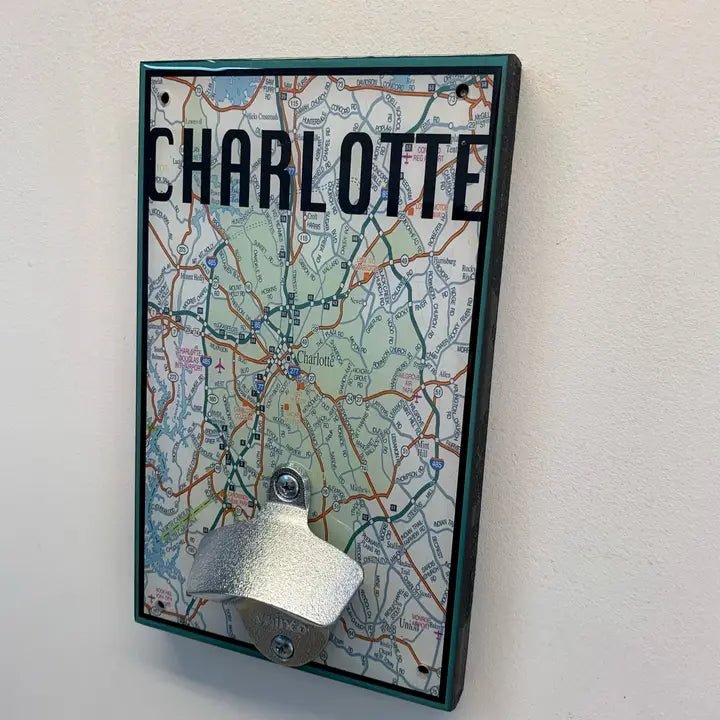 Happy Opener Charlotte Blue Street Map  Sweet Art Attack  Paper Skyscraper Gift Shop Charlotte