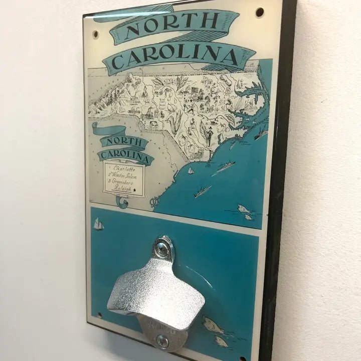 Happy Opener NC Teal Coastal Map  Sweet Art Attack  Paper Skyscraper Gift Shop Charlotte