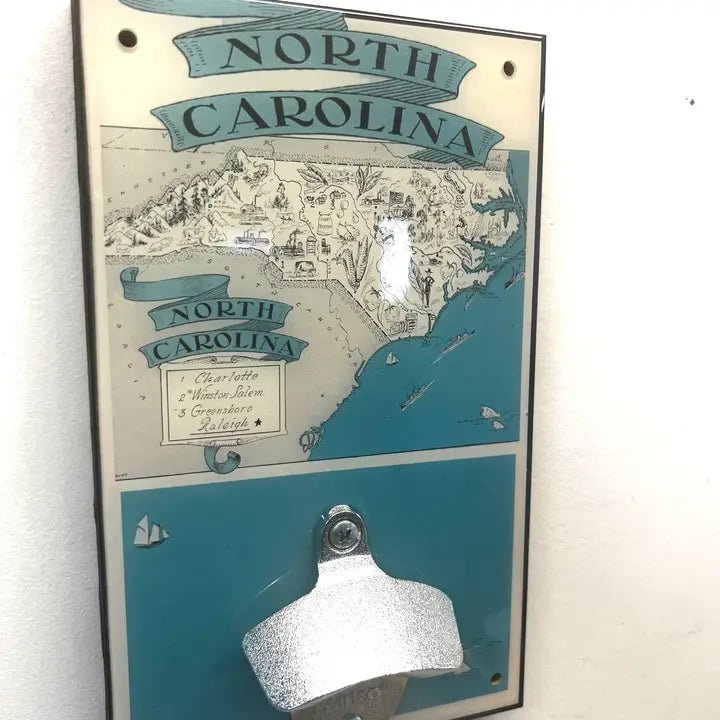 Happy Opener NC Teal Coastal Map  Sweet Art Attack  Paper Skyscraper Gift Shop Charlotte