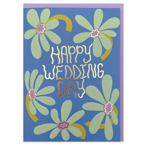 Happy Wedding Day Flower Card Cards Notes & Queries  Paper Skyscraper Gift Shop Charlotte