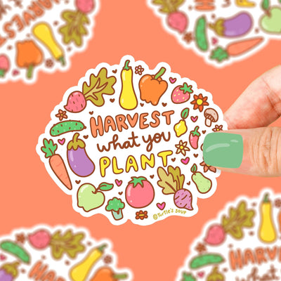 Harvest What You Plant Grow Veggie Garden Vinyl Sticker Stickers Turtle's Soup  Paper Skyscraper Gift Shop Charlotte