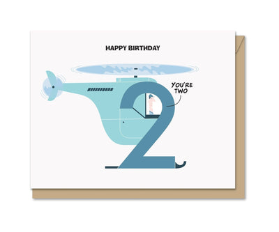 Helo-birthday Two (A2 Birthday Greeting Card) Cards Maginating  Paper Skyscraper Gift Shop Charlotte