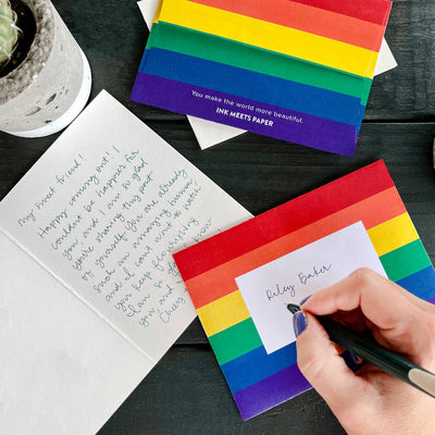 Here and Queer - Pride Card  INK MEETS PAPER  Paper Skyscraper Gift Shop Charlotte