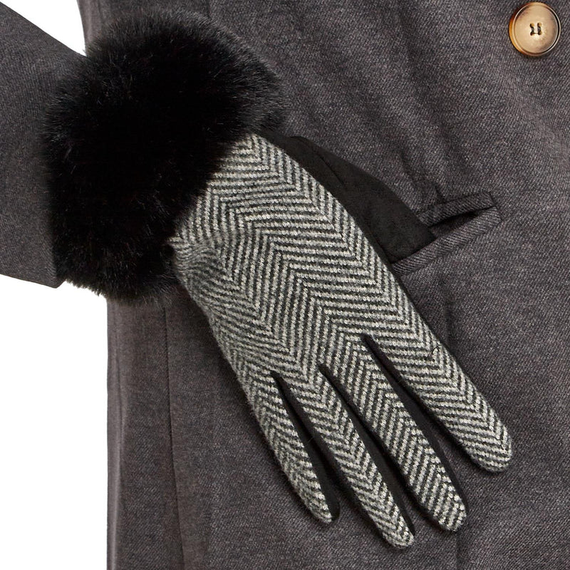 Herringbone Glove with Super Soft Micro suede Trim and Touchscreen Fingertip | Assorted Accessories + Apparel Two&