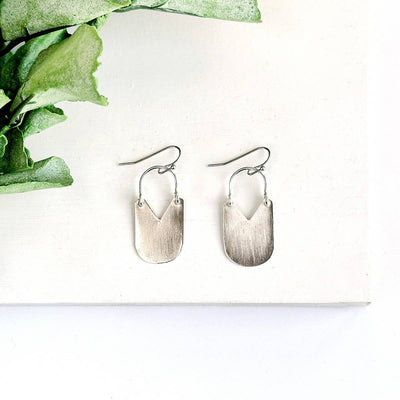 Hinged Padlock Earrings - Silver  WorldFinds  Paper Skyscraper Gift Shop Charlotte