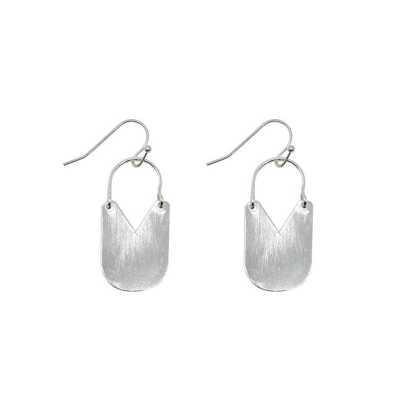 Hinged Padlock Earrings - Silver  WorldFinds  Paper Skyscraper Gift Shop Charlotte