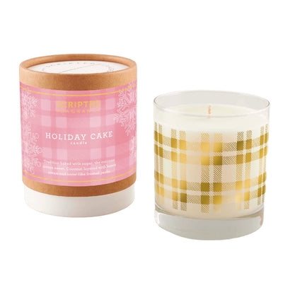 Holiday Cake Soy Candle Holiday Scripted Fragrance  Paper Skyscraper Gift Shop Charlotte