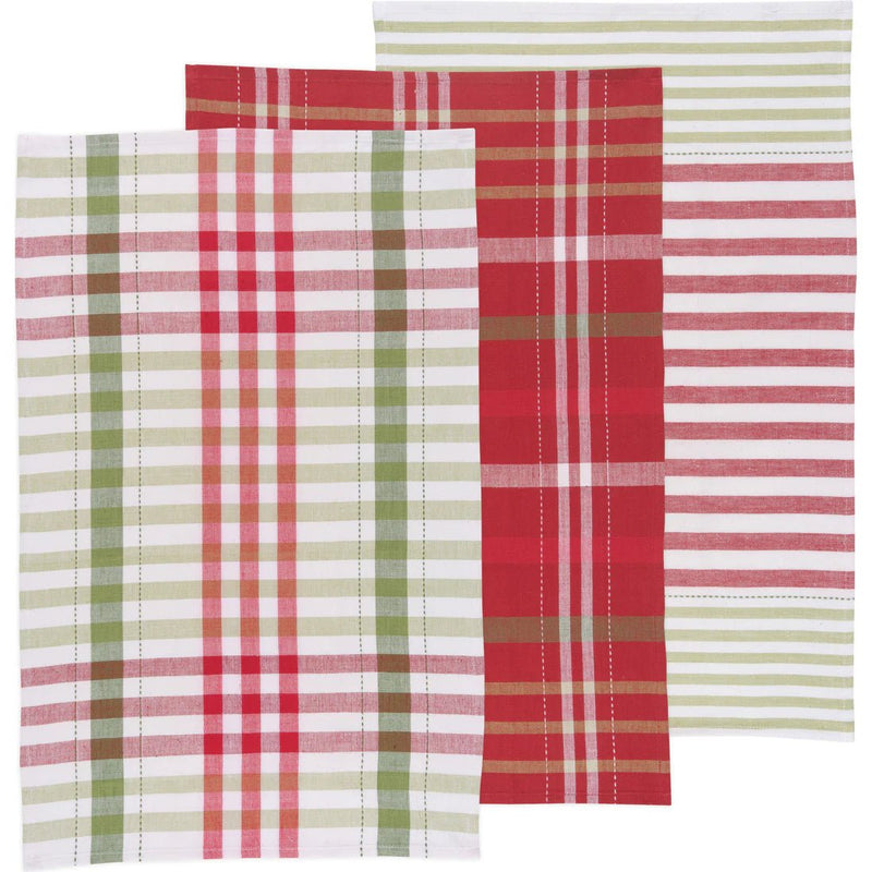 Holiday Cheer Check Dishtowels | Set of 3 Christmas Danica Studio (Now Designs)  Paper Skyscraper Gift Shop Charlotte