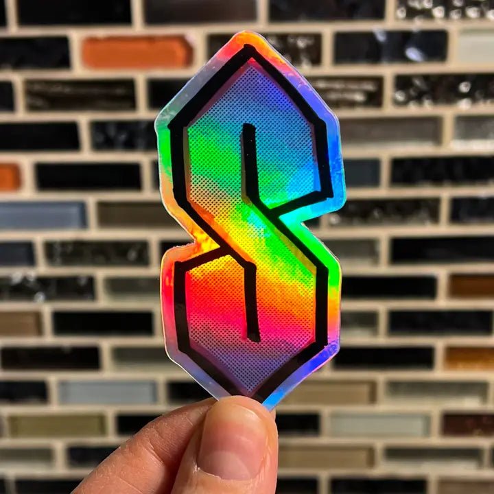 Holographic "Cool S" 90s Sticker Stickers Pretty Good Cards  Paper Skyscraper Gift Shop Charlotte