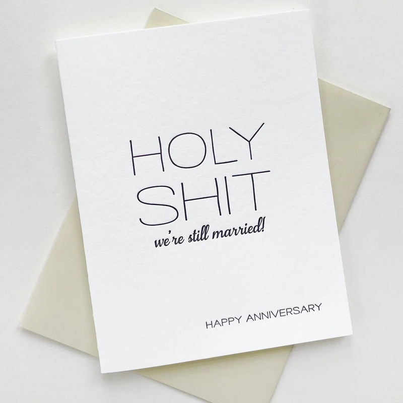 Holy Shit Anniversary Card Cards Steel Petal Press  Paper Skyscraper Gift Shop Charlotte