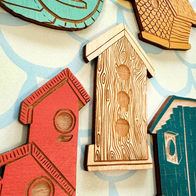 Home Tweet Home - Birdhouse Magnet Set Magnets SnowMade  Paper Skyscraper Gift Shop Charlotte