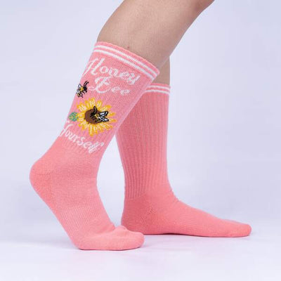 Honey Bee Yourself Athletic Ribbed Crew Socks Socks Sock It to Me  Paper Skyscraper Gift Shop Charlotte