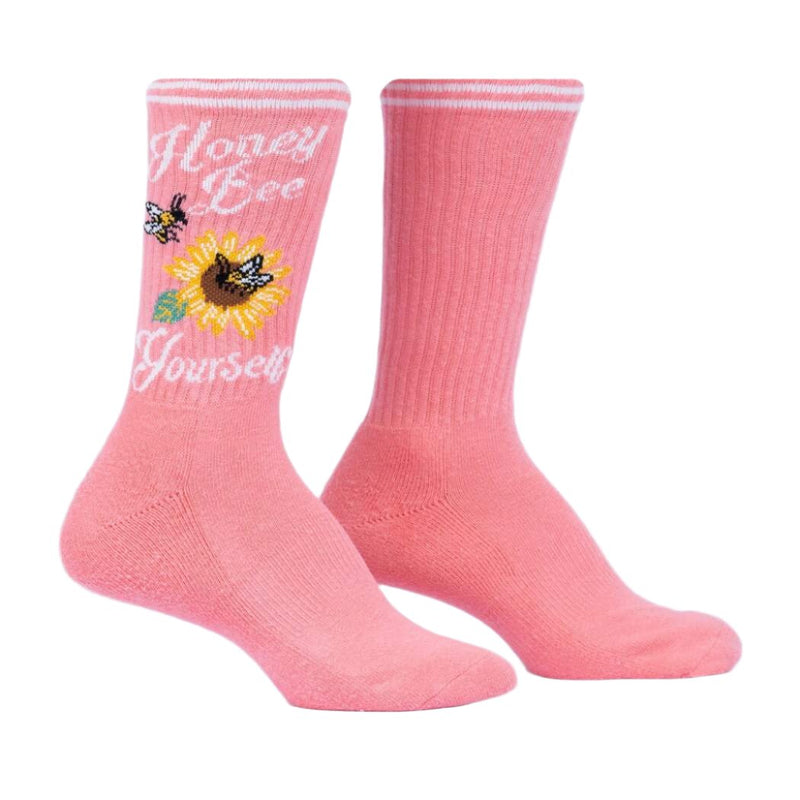 Honey Bee Yourself Athletic Ribbed Crew Socks Socks Sock It to Me  Paper Skyscraper Gift Shop Charlotte