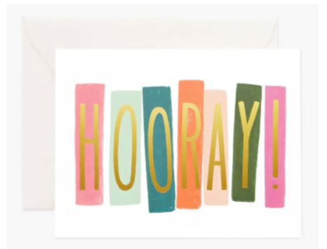 Hooray Single Card Cards Rifle Paper Co  Paper Skyscraper Gift Shop Charlotte