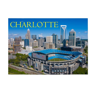 Horizontal Metal Magnet - Charlotte NC Aerial View Magnets My City Souvenirs  Paper Skyscraper Gift Shop Charlotte