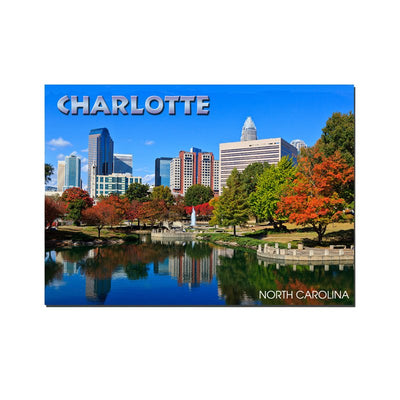 Horizontal Metal Magnet - Charlotte's Marshall Park Magnets My City Souvenirs  Paper Skyscraper Gift Shop Charlotte