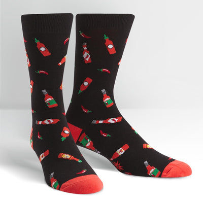 Hot Sauce Men's Crew Socks Socks Sock It to Me  Paper Skyscraper Gift Shop Charlotte