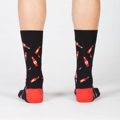 Hot Sauce Men's Crew Socks Socks Sock It to Me  Paper Skyscraper Gift Shop Charlotte