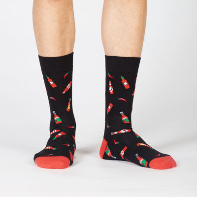 Hot Sauce Men's Crew Socks Socks Sock It to Me  Paper Skyscraper Gift Shop Charlotte