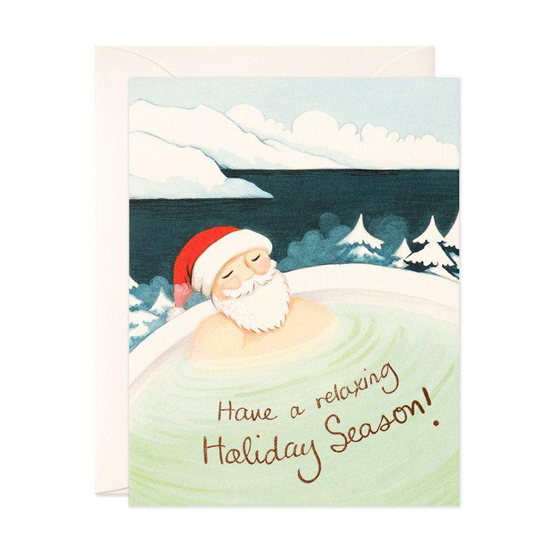 Hot Spring Santa Greeting Card Cards JooJoo Paper  Paper Skyscraper Gift Shop Charlotte