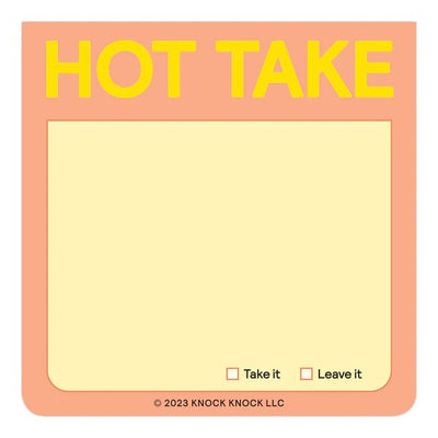 Hot Take Sticky Notes | Pastel Sticky Notes Knock Knock  Paper Skyscraper Gift Shop Charlotte