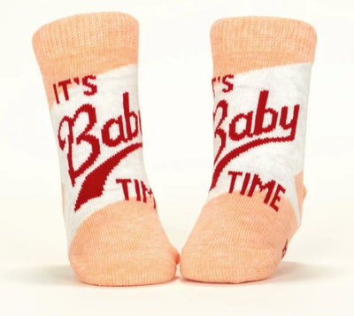 I Call The Shots Now/ It's Baby Time Baby Socks Socks Blue Q  Paper Skyscraper Gift Shop Charlotte